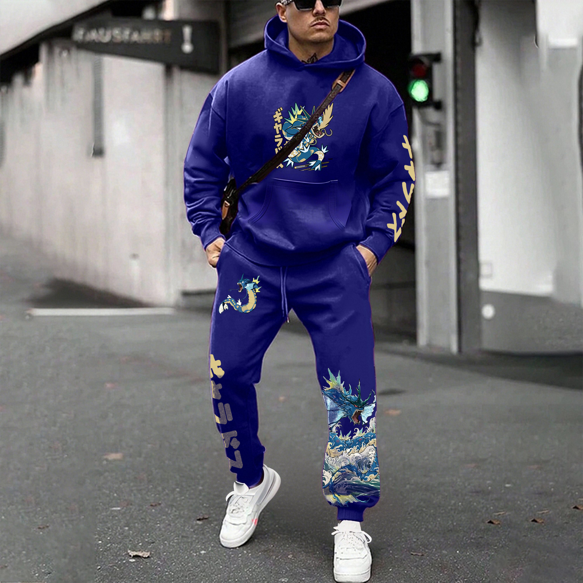 Unisex Anime 3D Print Fleece Hoodie and Pants Set