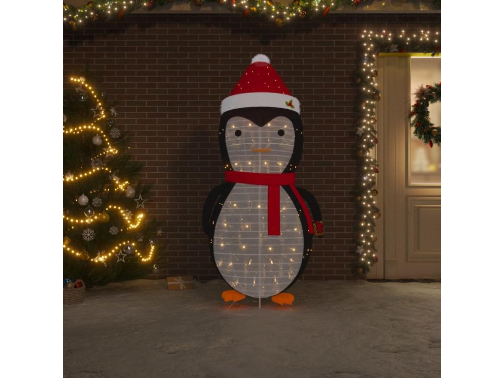 Pingüino de Navidad decorativo con LED tela lujosa 180 cm