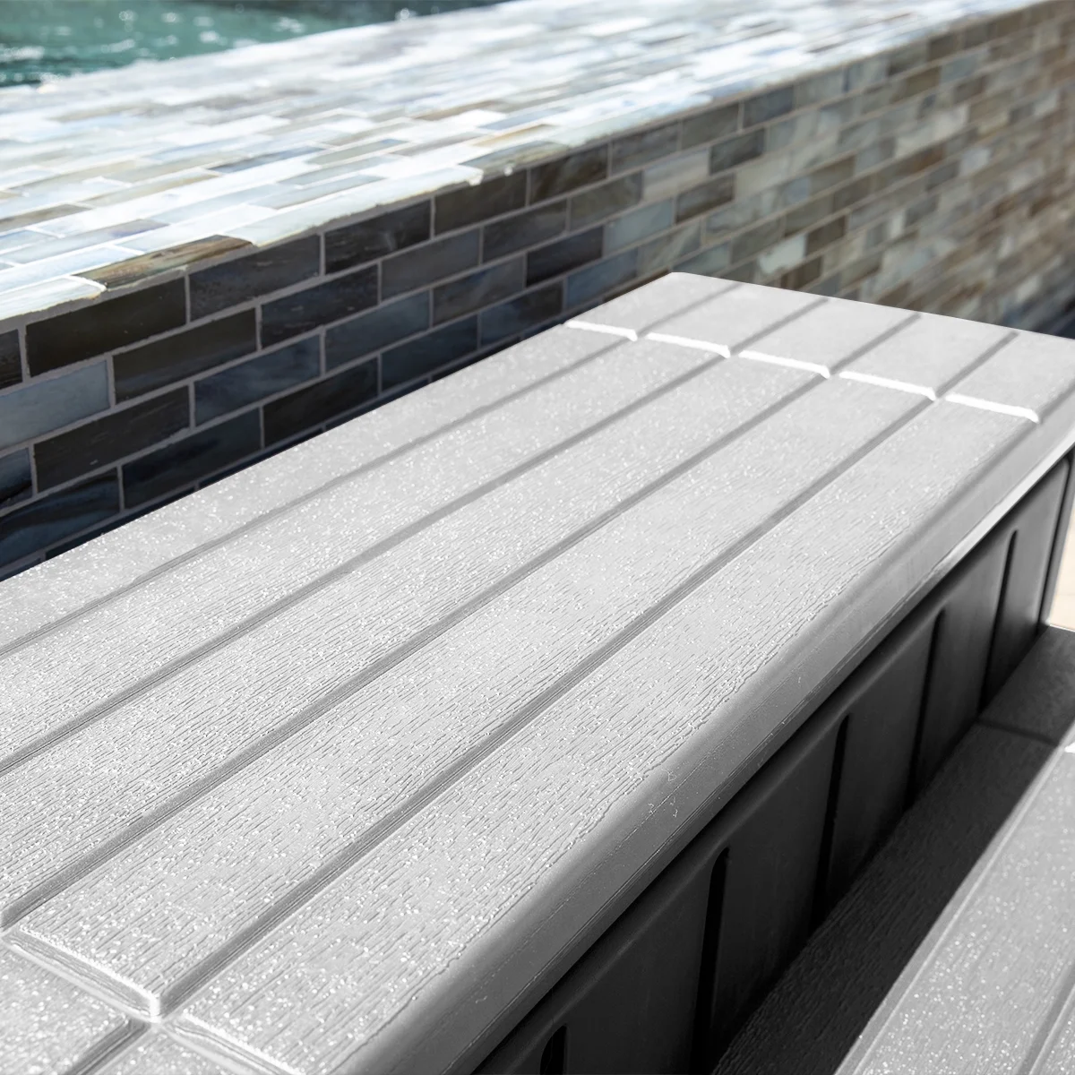 XtremepowerUS Hot Tub Steps With Storage, Spa Step, 36" Length, Camper/Deck Steps, Anti-Slip Brown - Image 19