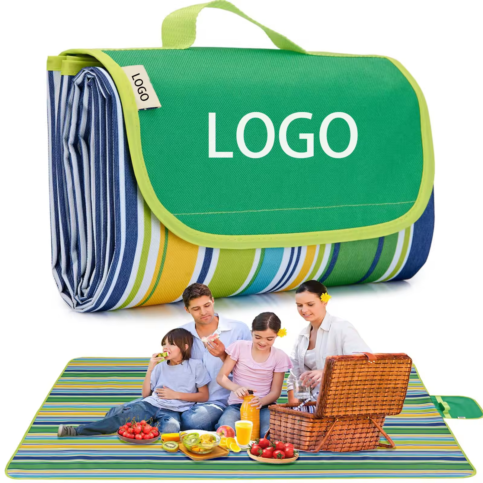 Waterproof Sand Proof Oxford Picnic Blanket, Durable Foldable Portable Outdoor Mat for Travel, Camping, Beach & Picnic