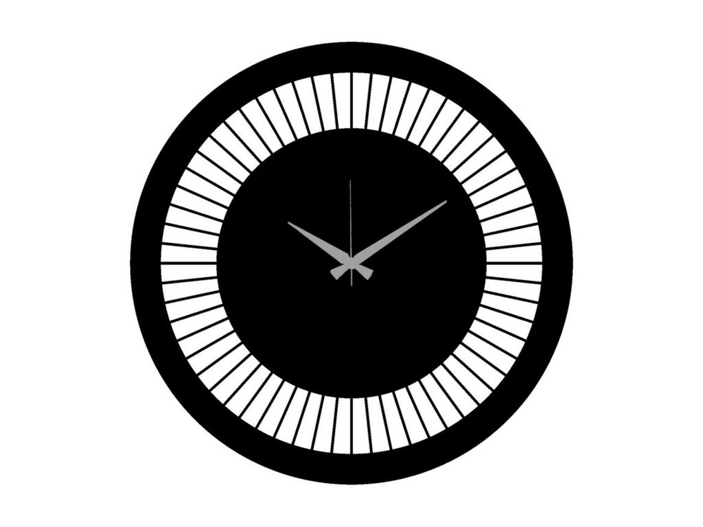 Reloj de Pared Geométrico 57, Negro, 40x0,15x40 cm cm, Laocacasas