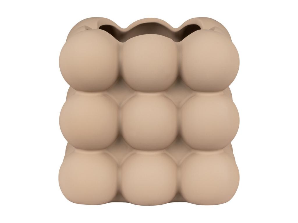 Jarrón Decorativo Flowerpot, Marrón, 13,5x13,5x13 cm, Casaplu