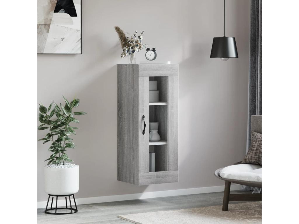 Armario de pared gris Abodeia 34 - 5x34x90 cm