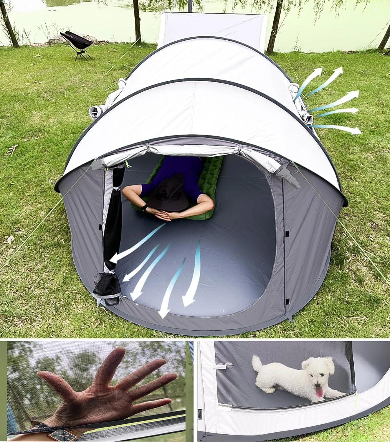 4 Person Pop-Up Camping Tent, Waterproof, 2 Doors, Automatic Setup - Image 4 4 Person Pop-Up Camping Tent, Waterproof, 2 Doors, Automatic Setup - Image 4