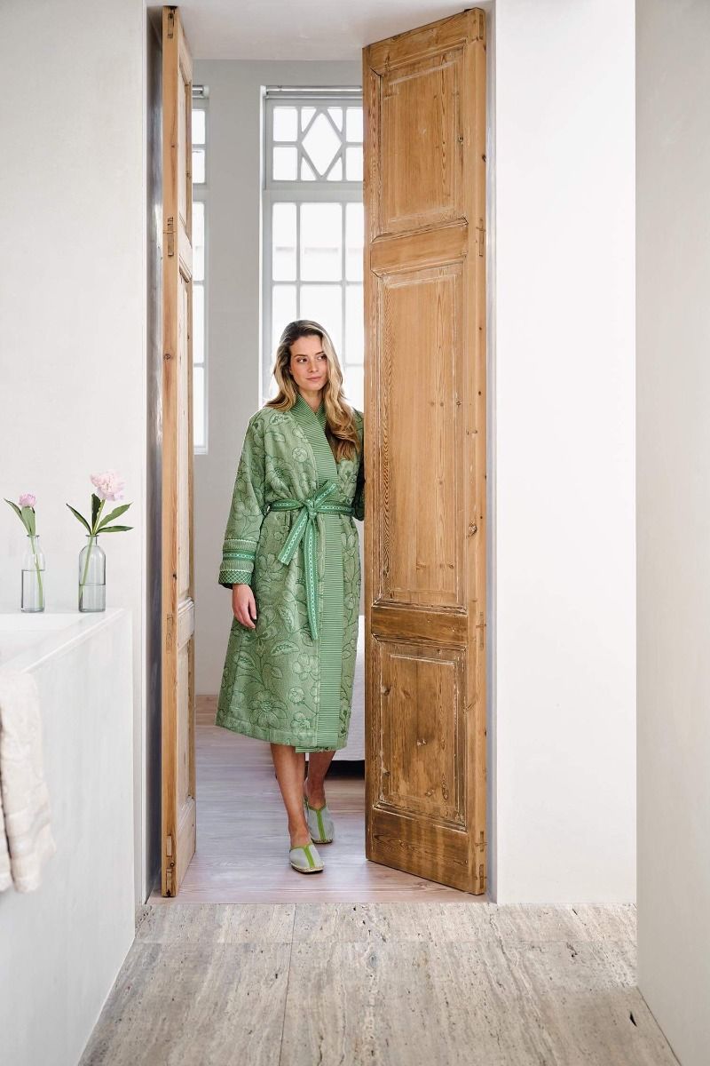 Bathrobe Jasmin Jacquard Green