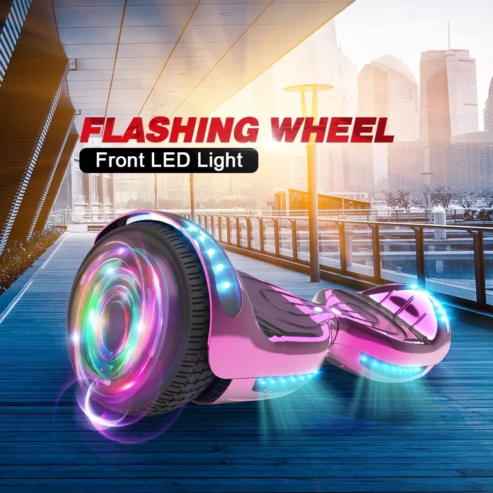 Hoverstar Hoverboard 6.5 In Bluetooth Speaker LED Light Chrome Pink - Flash Wheel - Image 3 Hoverstar Hoverboard 6.5 In Bluetooth Speaker LED Light Chrome Pink - Flash Wheel - Image 3