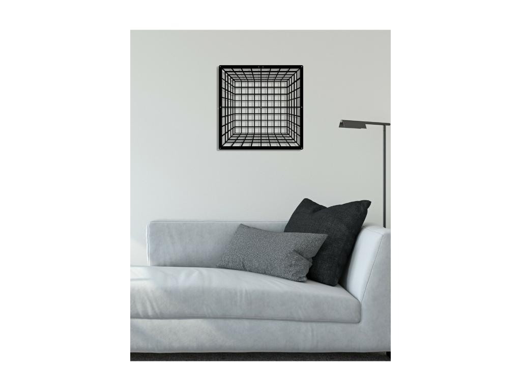Decoración de Metal Cubo 1, Negro, 50x3x50 cm, Casaplu