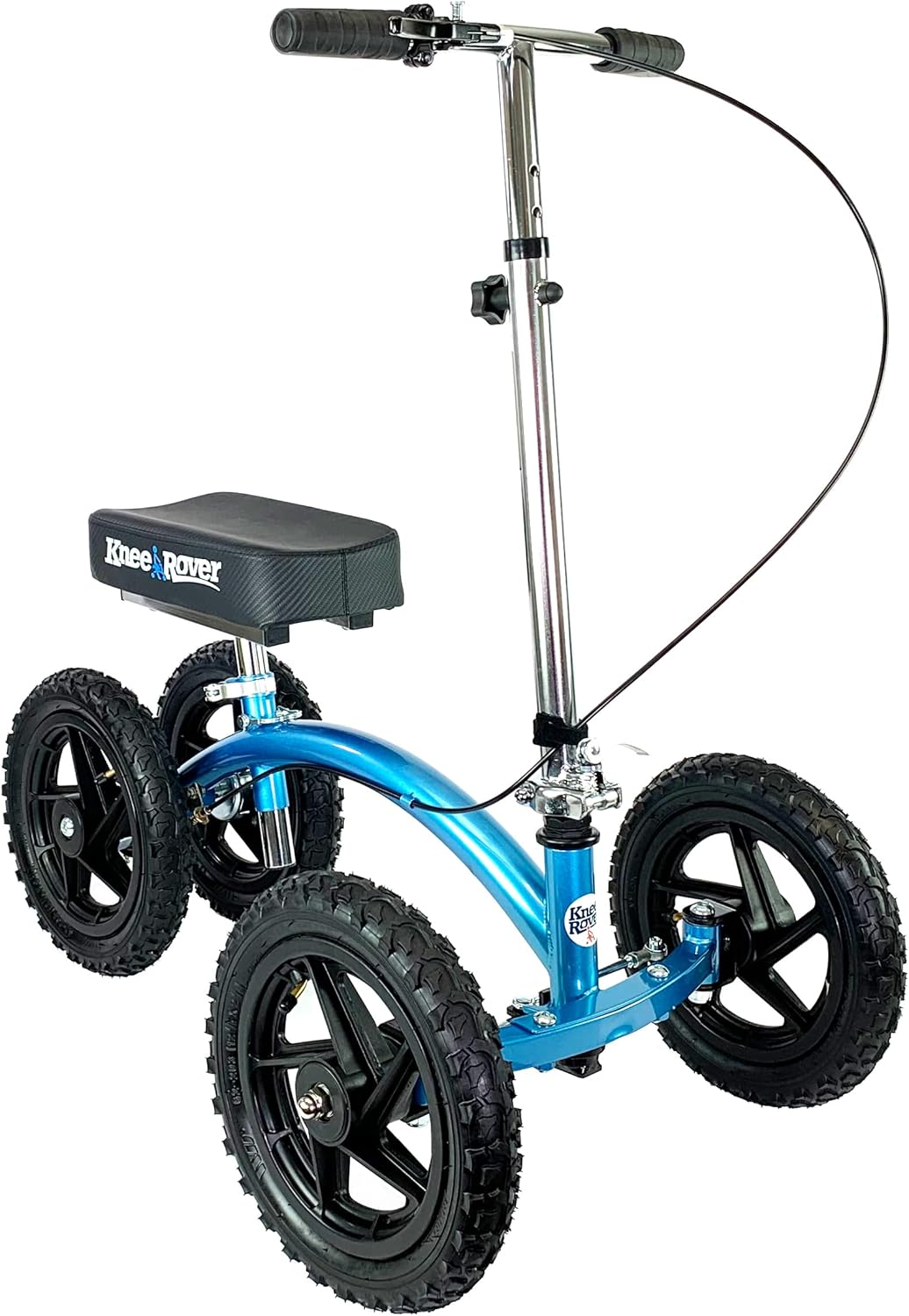 WAYFAIR KneeRover Quad All Terrain Knee Scooter For Adults For Foot Surgery Heavy Duty Knee Walker For Broken Ankle Foot Injuries Recovery - Leg Scooter Best Knee Crutch Alternative (Metallic Blue)