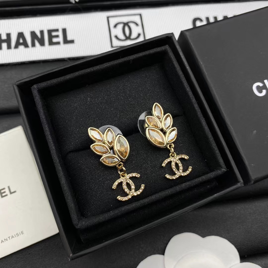 Chanel Amber Leaf Earrings - Original Replica Club