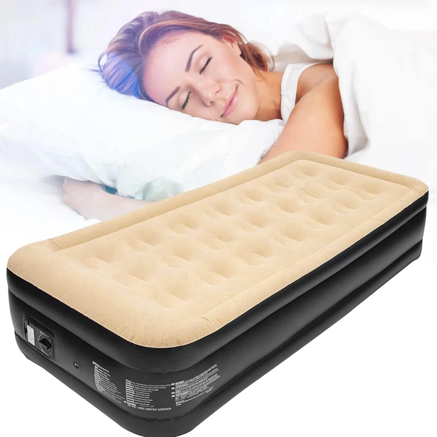 Double Inflatable High Raised Air Bed Mattress with Built in Pump and release valve - Image 8