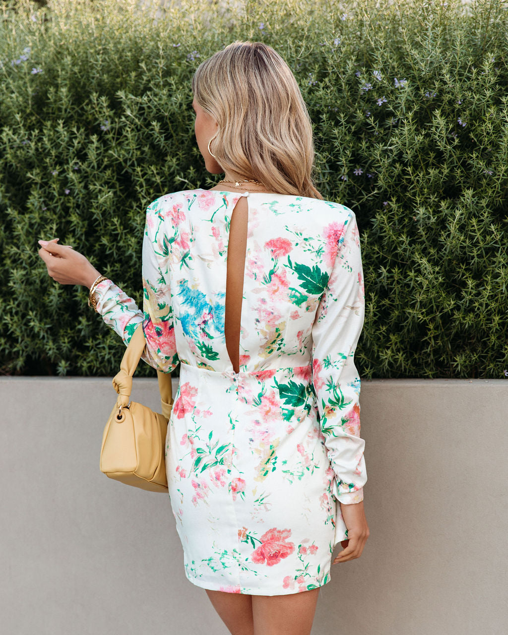 Cascade Gathered Floral Mini Dress - SALE - Se7enfashion