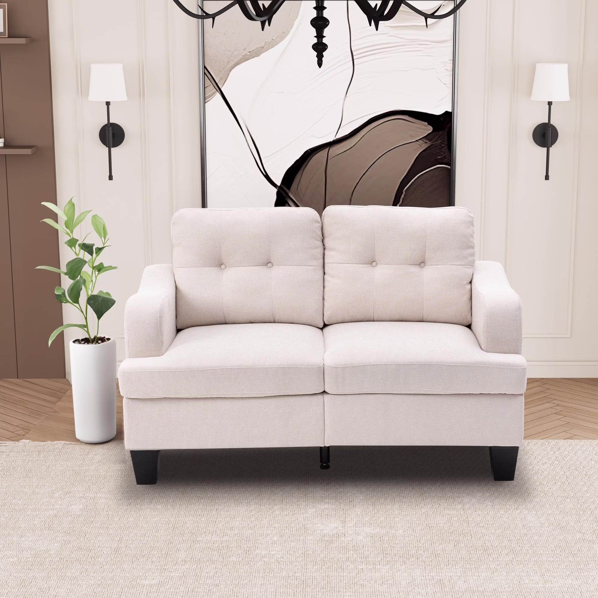 Royalcraft Swivel Nursery Glider Recliner, Comfy Upholstered Glider Chair with Lumbar Pillow and Footrest, Beige - Image 13