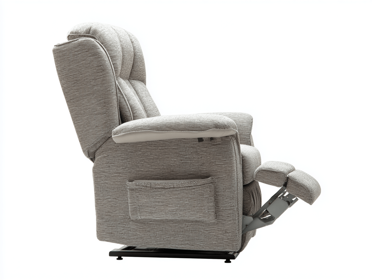Sillón reclinable eléctrico – tela – beige – con elevador