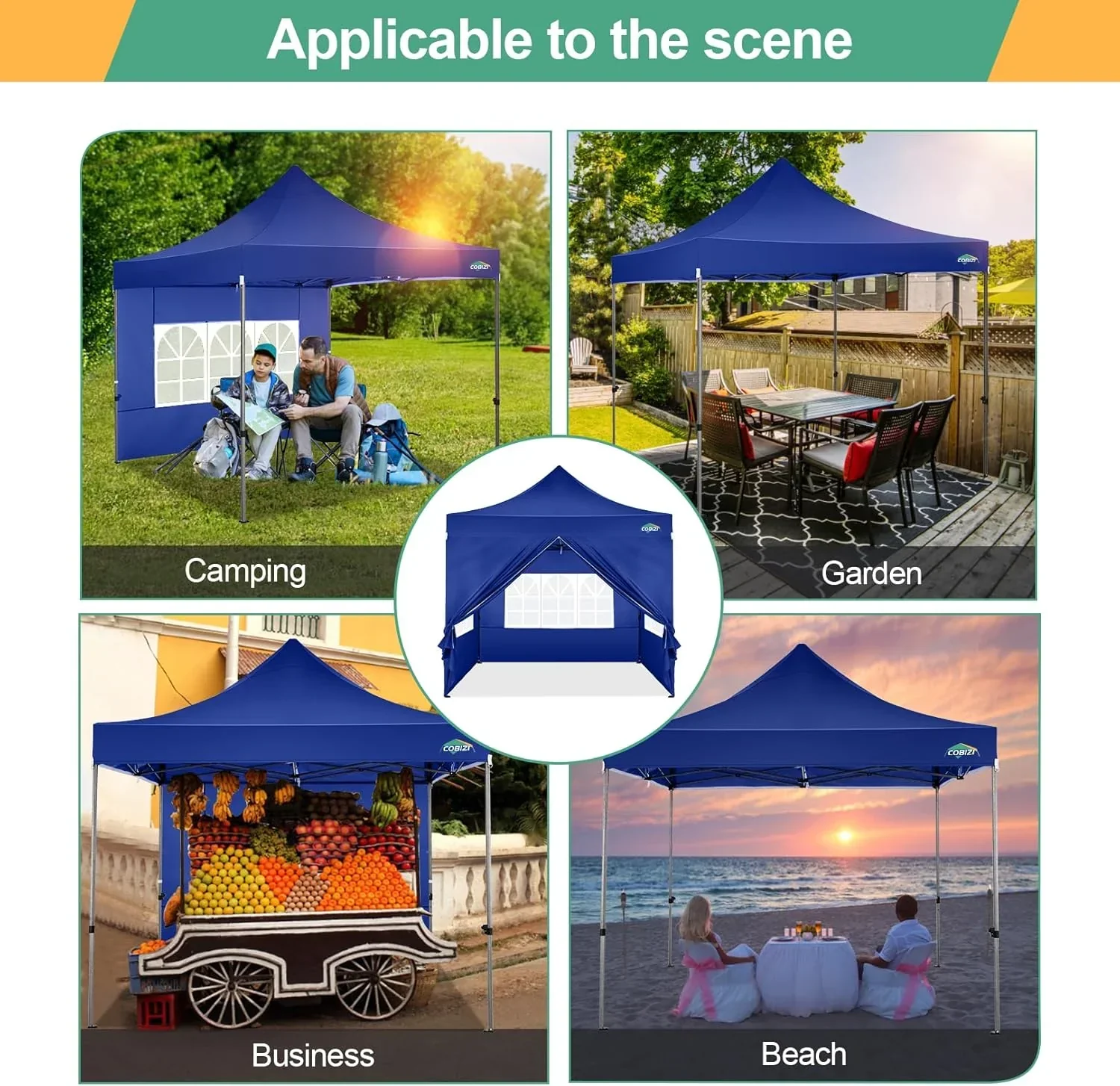 COBIZI 10x20 Heavy Duty Pop up Canopy Tent 6 sidewalls Commercial Canopy Wedding Party Tents