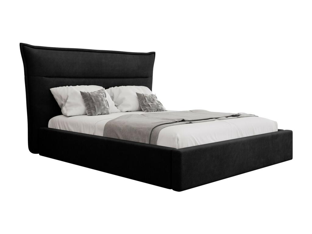Cama Joliven 400 Doble Negro 140x200 Tapiz Somieres 190x224x122cm
