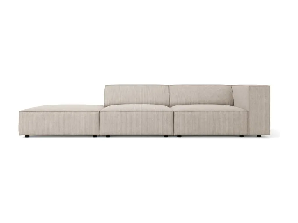 Sofá Izquierdo 4 Plazas Chenilla Beige Oscuro 262x102x70 cm Decohoguera JY1831023