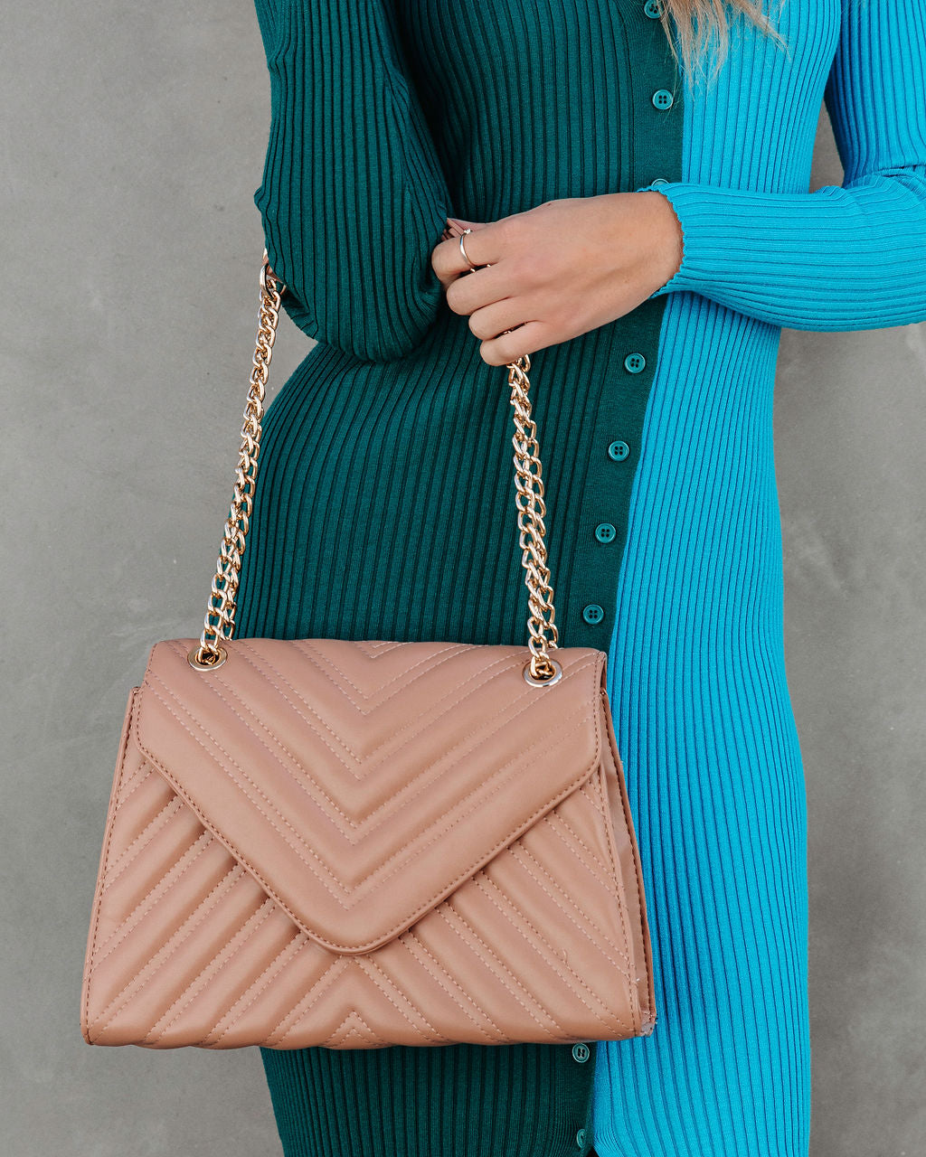 Pamela Padded Crossbody Bag - Beige - Se7enfashion