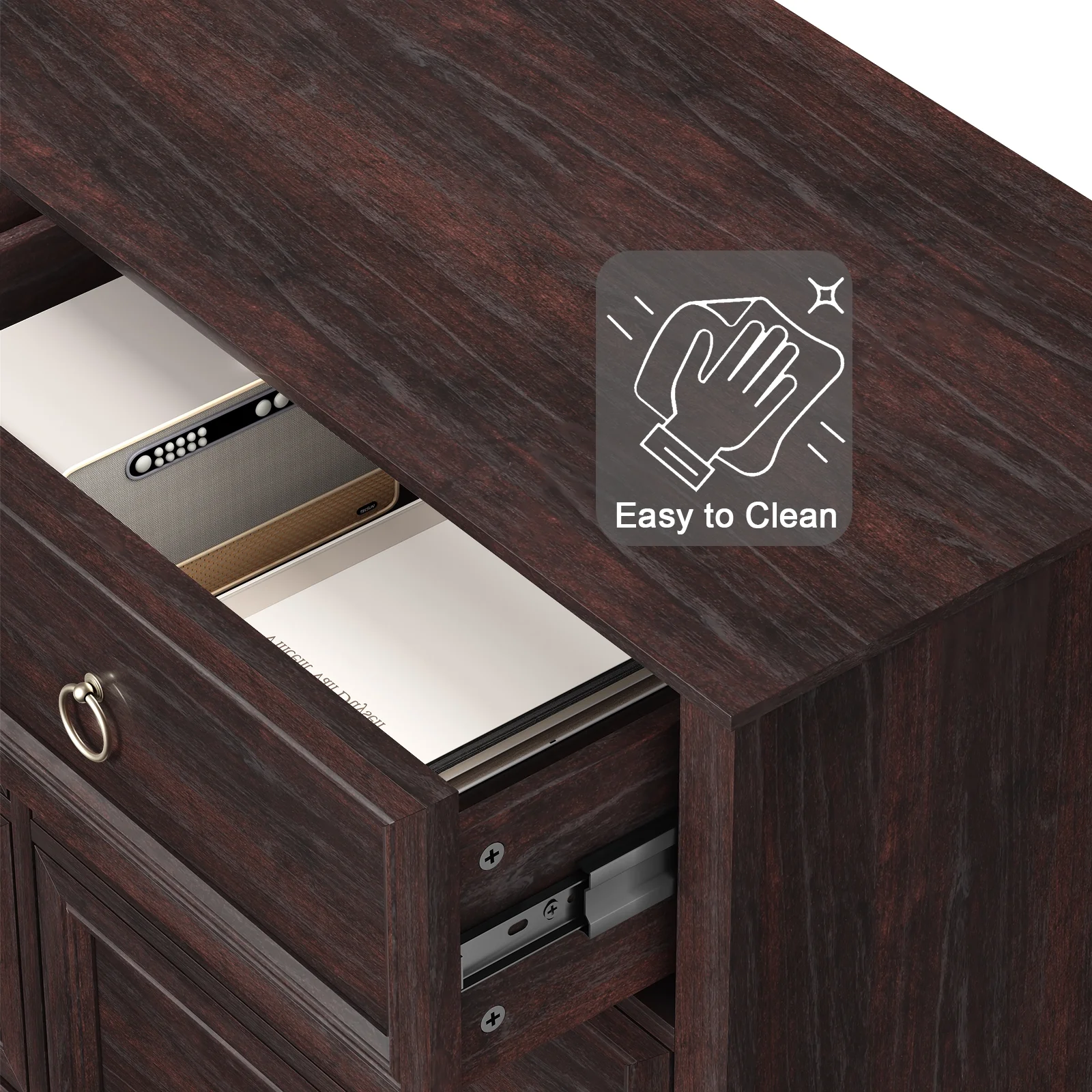 FAGAGA 6 Drawers Dresser for Living Room,Storage Cabinet Wooden Dressers Organizer for Bedroom,White - Image 14