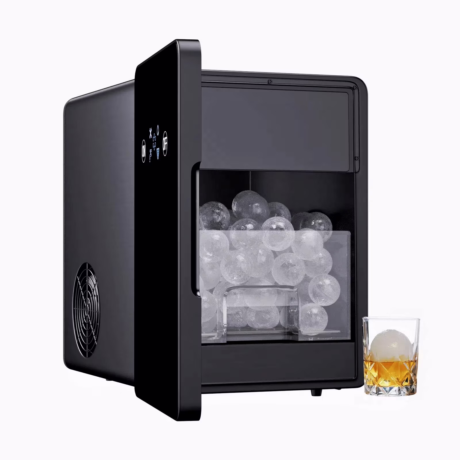 TABU 40Lbs/24H Countertop Ice Maker Machine,3 in 1 Ice Maker with Water Dispenser,Crushed Ice,Black