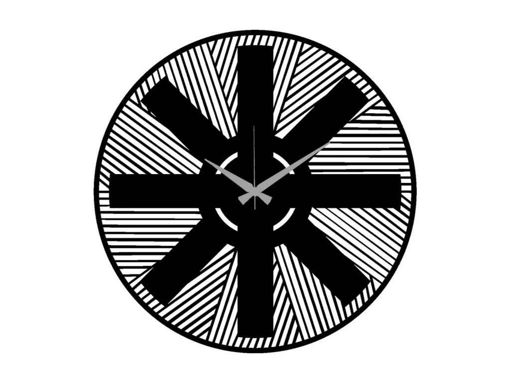 Reloj de Pared Geométrico 56, Negro, 40x0,15x40 cm cm, Tucasago