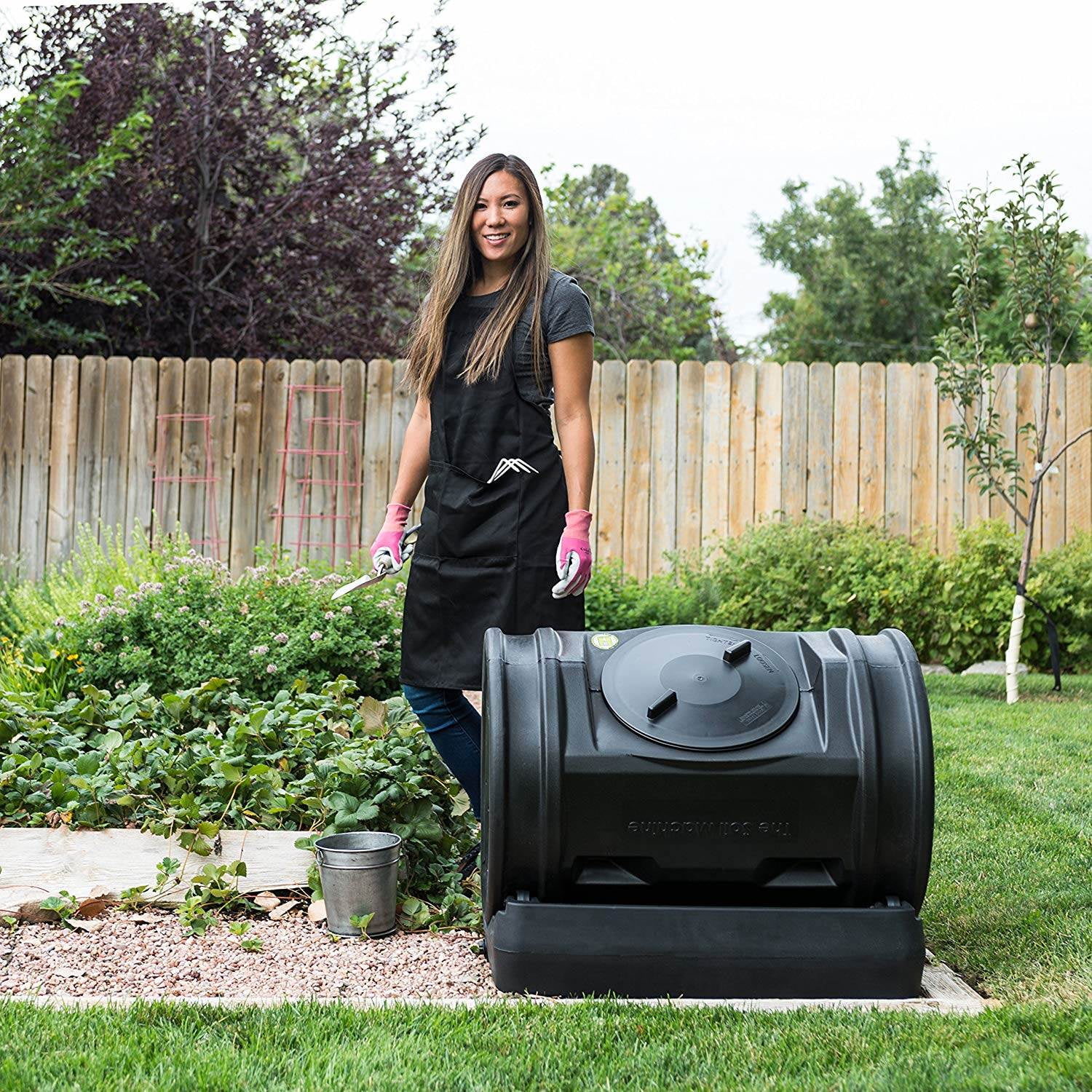 Good Ideas Compost Wizard Jr Outdoor Garden Compost Bin Container, Black - Image 5