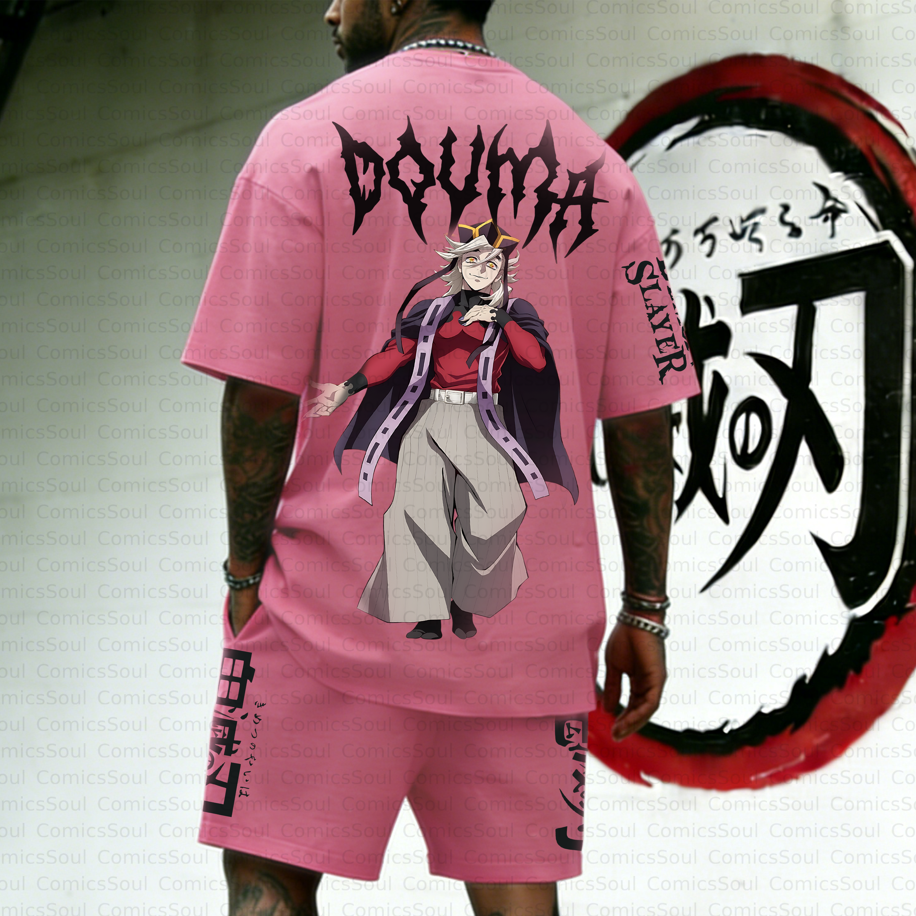 Unisex Anime Inspired Vintage T-shirt& Shorts 2 Pieces Set