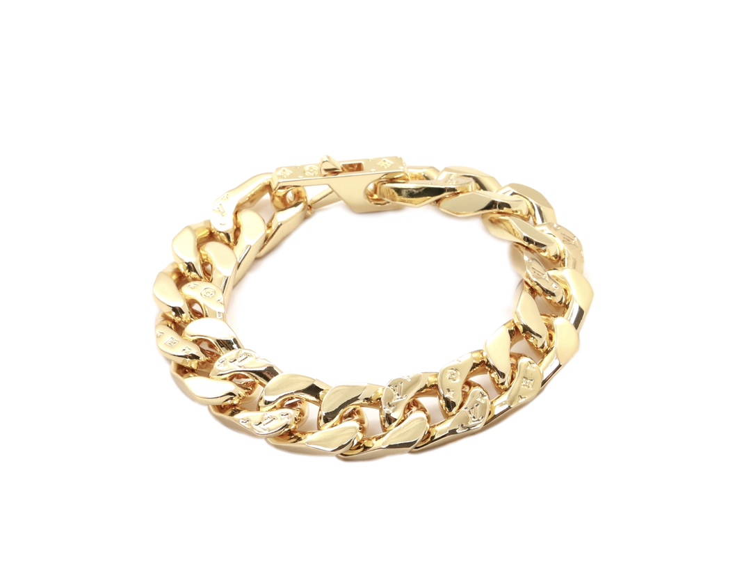 Louis Vuitton Golden Cuban Chain Bracelet Men - Original Replica Club