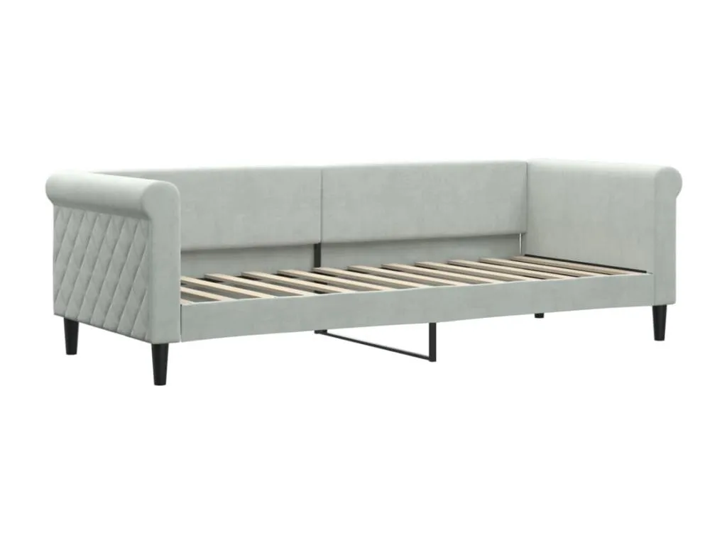 Sofá cama sin colchón terciopelo gris claro 80x200 cm GTIK55006