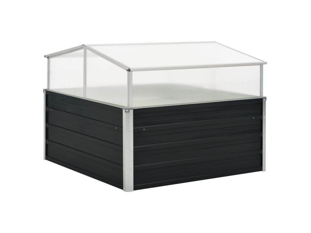Invernadero de acero galvanizado gris antracita 100x100x77 cm