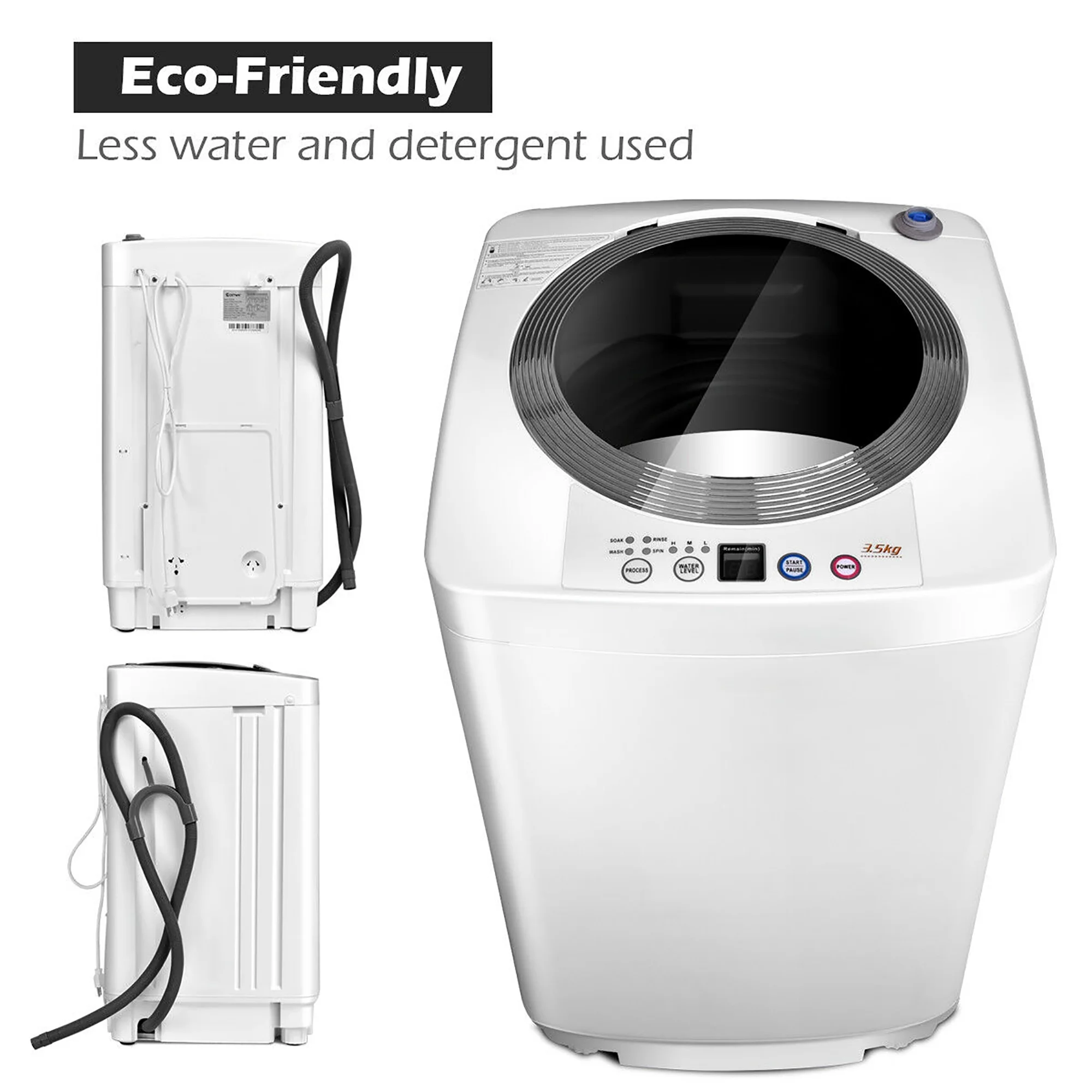 Costway Full-Automatic Laundry Wash Machine Washer Spinner Drain Pump - Image 7