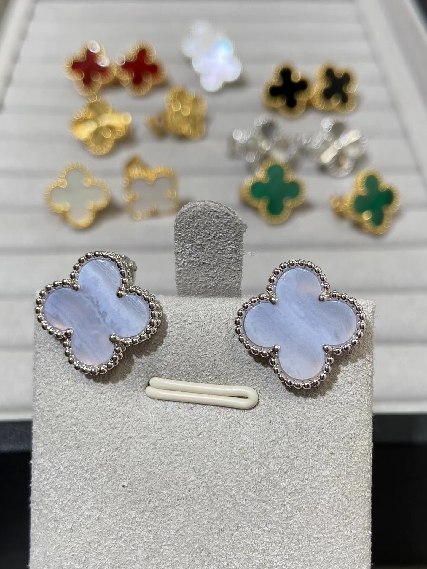 VCA Fog Purple Clover Earrings - Original Replica Club