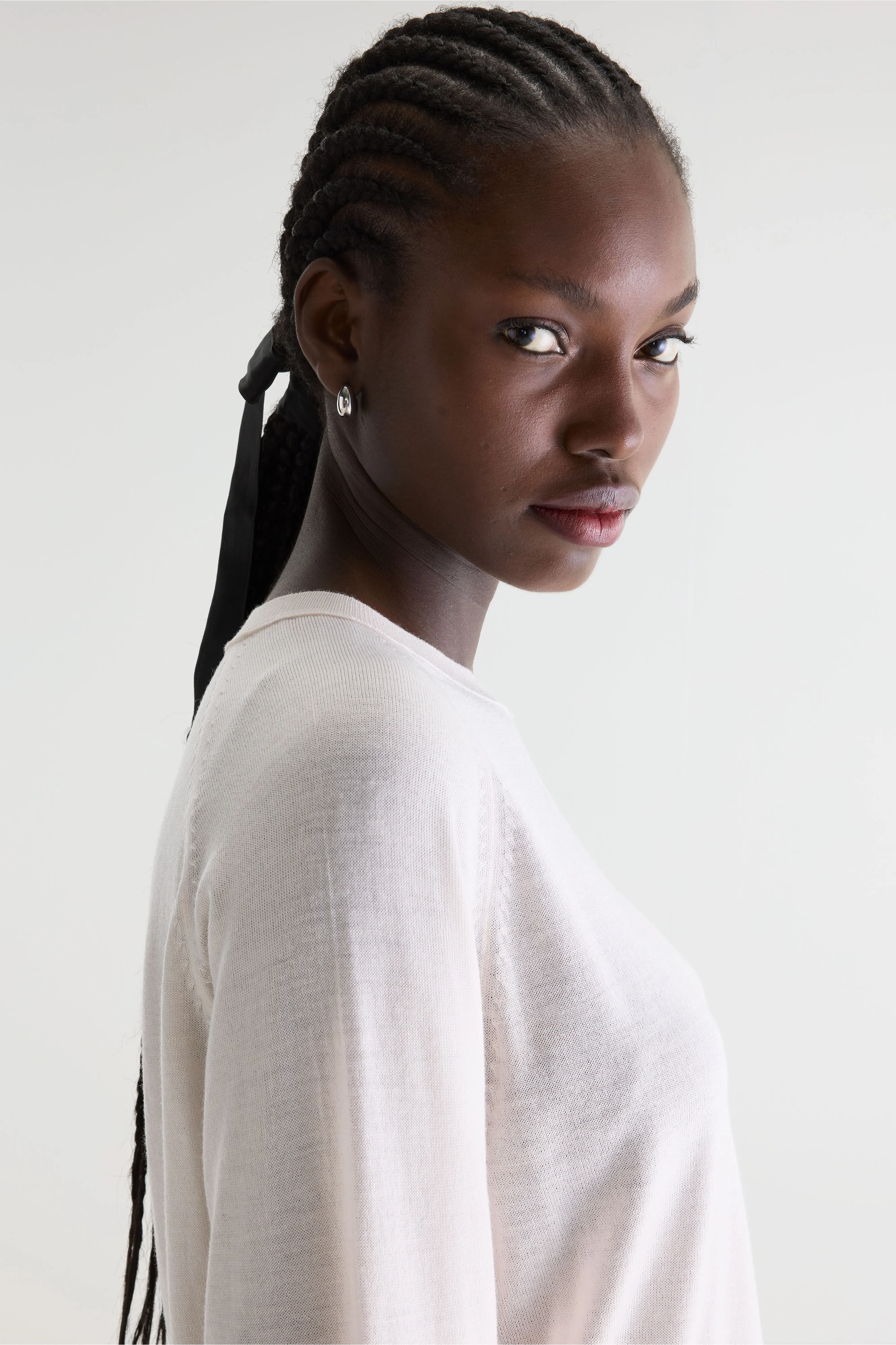 Bellerose Delen classic crewneck ivory white sweater (252 / W / IVORY)