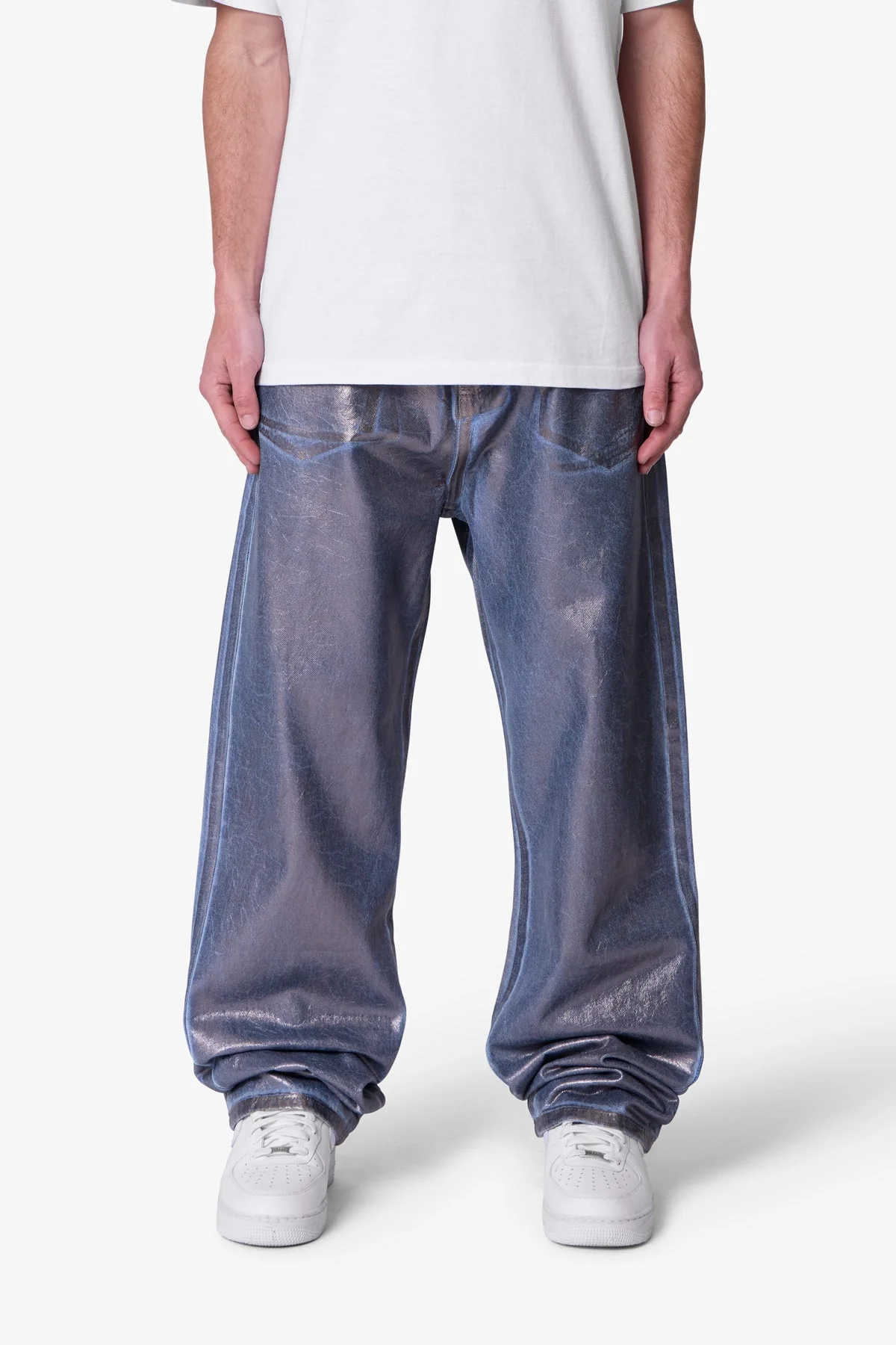 Ultra Baggy Chrome Sprayed Denim - Blue/Silver