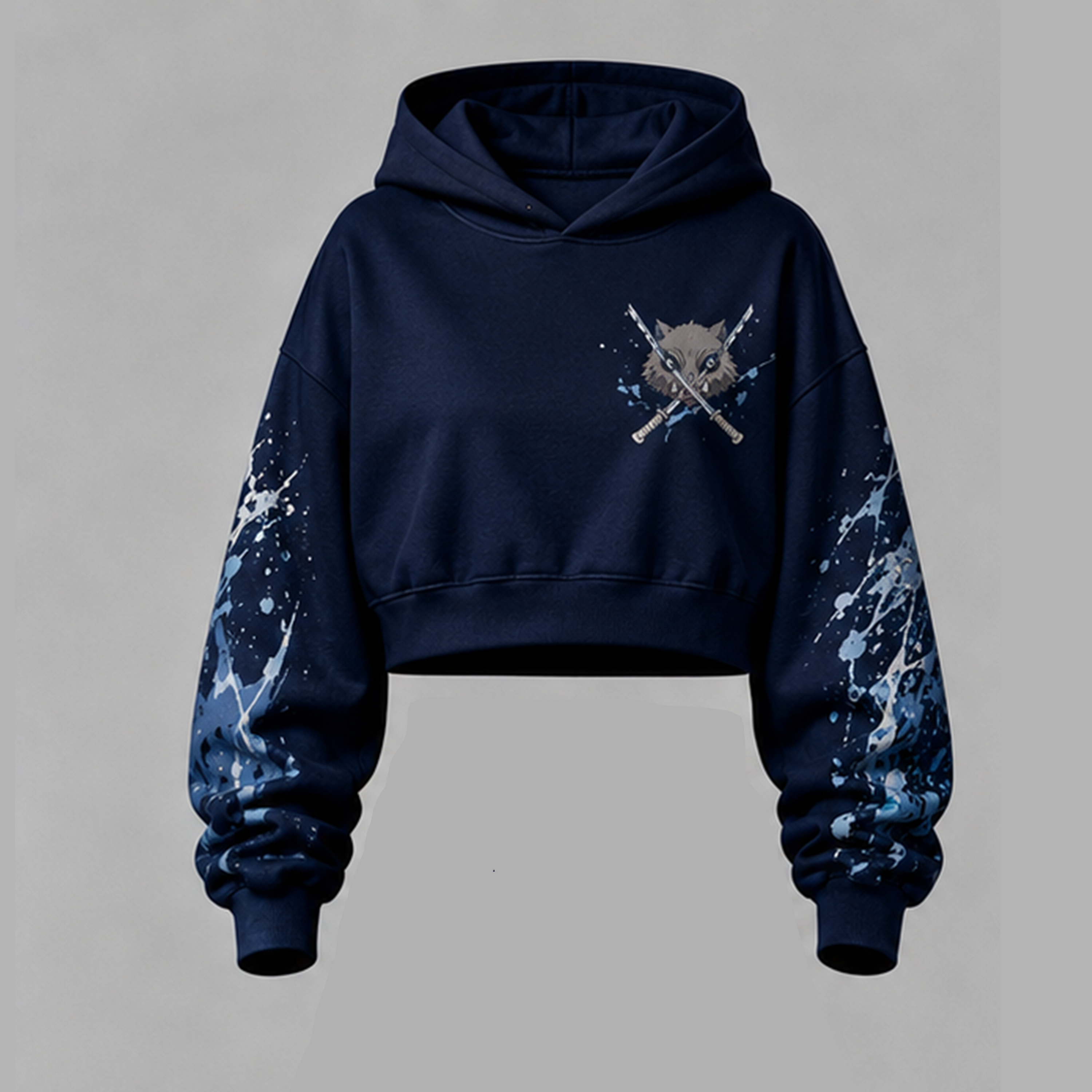 Demon Slayer Cropped Long Sleeve Hoodie & High Waist Jogger Pants Two Piece TeeThreads Sustain the Scene with Custom Apparel