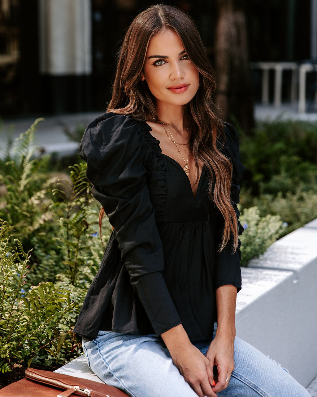 Your Royal Flyness Sweetheart Puff Sleeve Top - Black - Se7enfashion