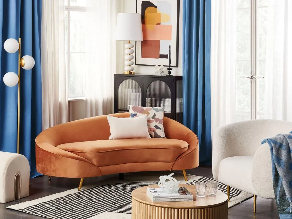 Sofá de 3 plazas Micasacool Naranja Terciopelo