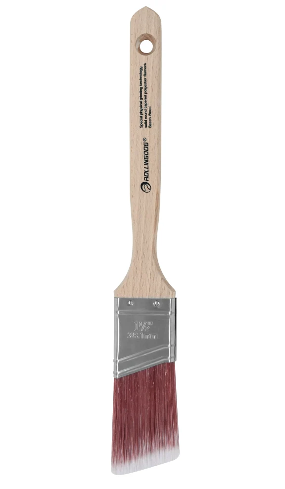 A1000 Series Angular Paint Brush - Machine Roughed, Synthetic Filament with Long Beech Wood Handle (Multiple Sizes) - KTF Painting Interior Exterior