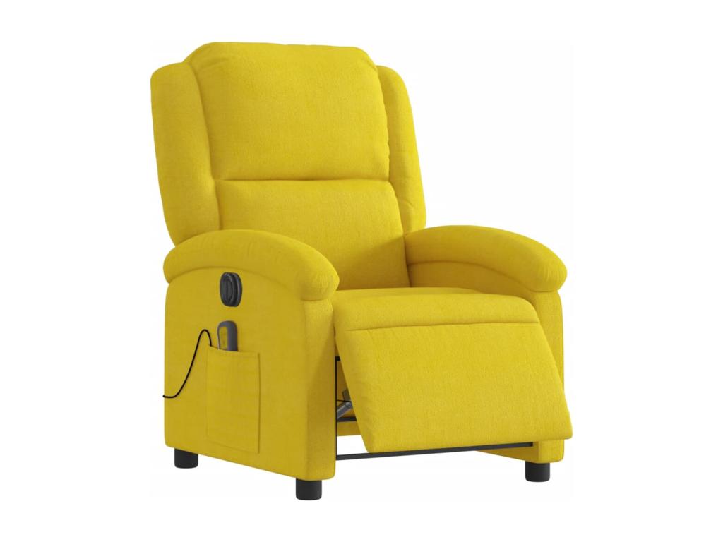 Sillón reclinable de masaje eléctrico terciopelo amarillo