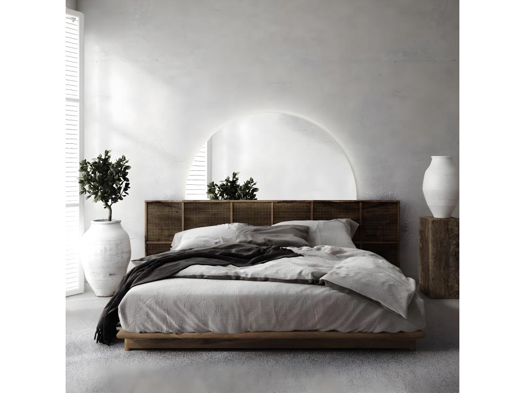 Espejo de baño LED semicircular de pared para colgar 50 cm - luz cálida