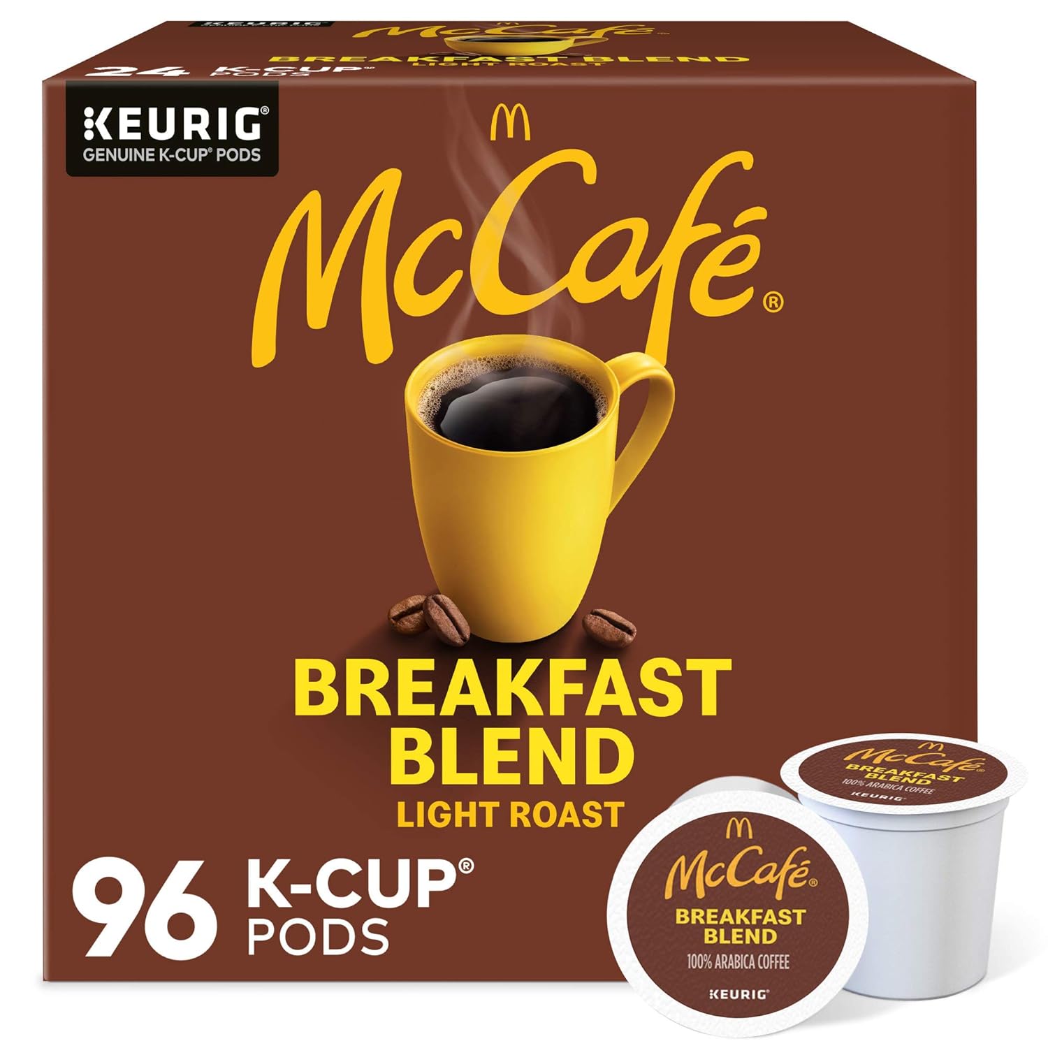 McCafe Breakfast Blend Coffee. Keurig Single Serve Keurig K-Cup Pods. Light Roast. 96 Count (4 Packs of 24)