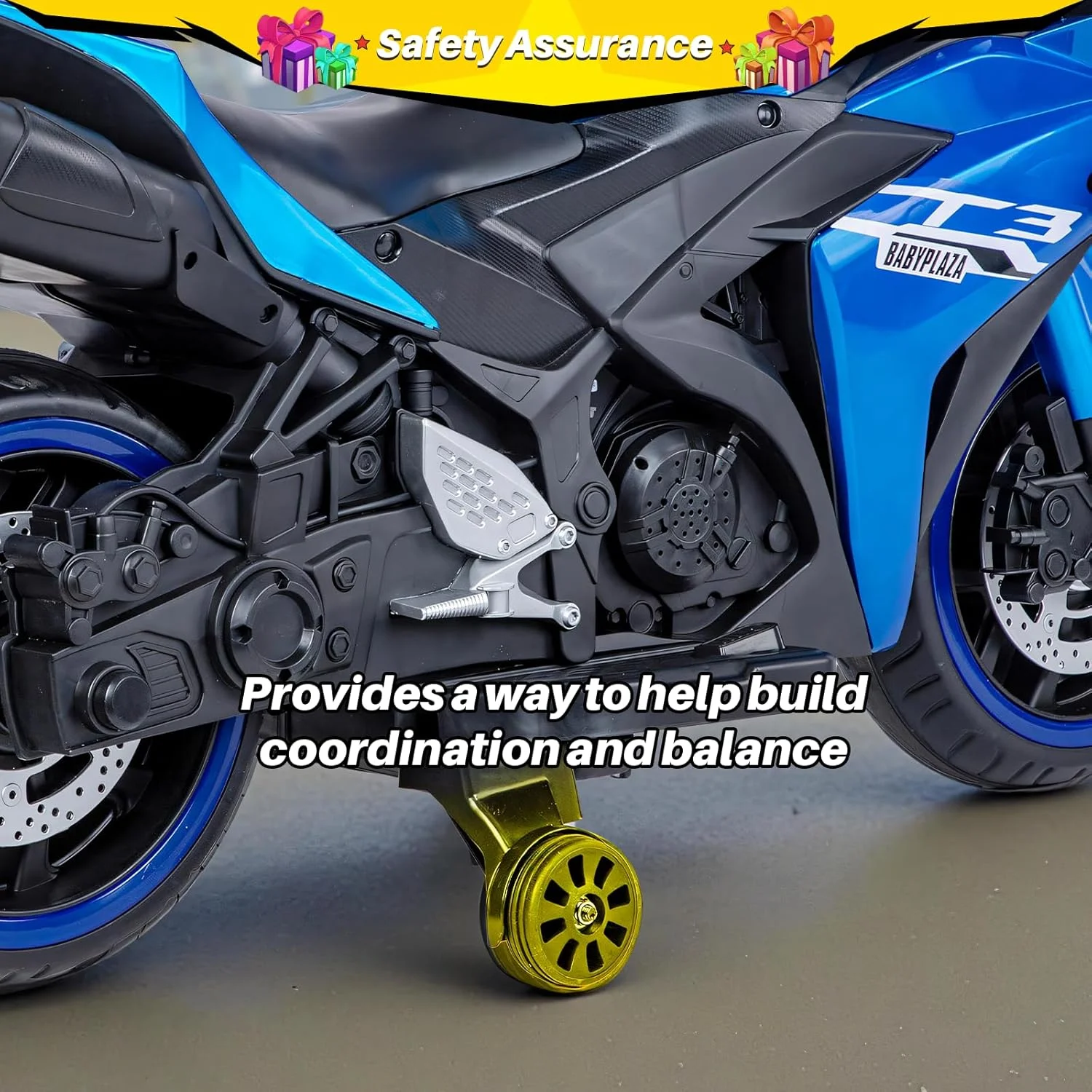2 Seats Electric Dirt Bike Motorcycle for Kid 3-8, 12V Kids Motorcycle with Manual Throttle, Lighting Wheels, Music Function, Max Load 99LB (Blue) - Image 12