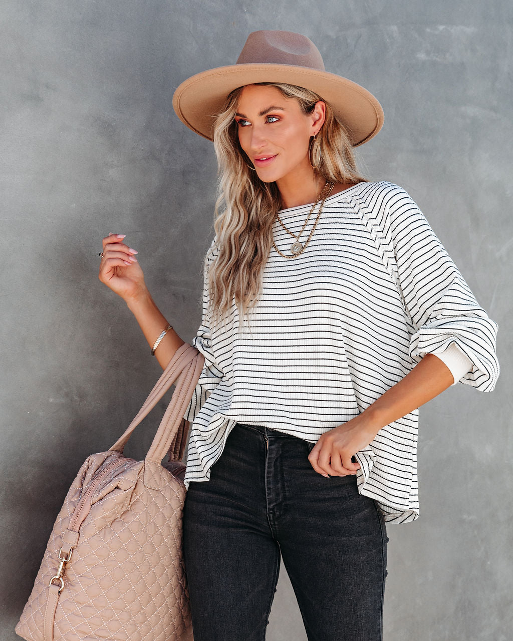 Jacey Cotton Striped Long Sleeve Top - Se7enfashion