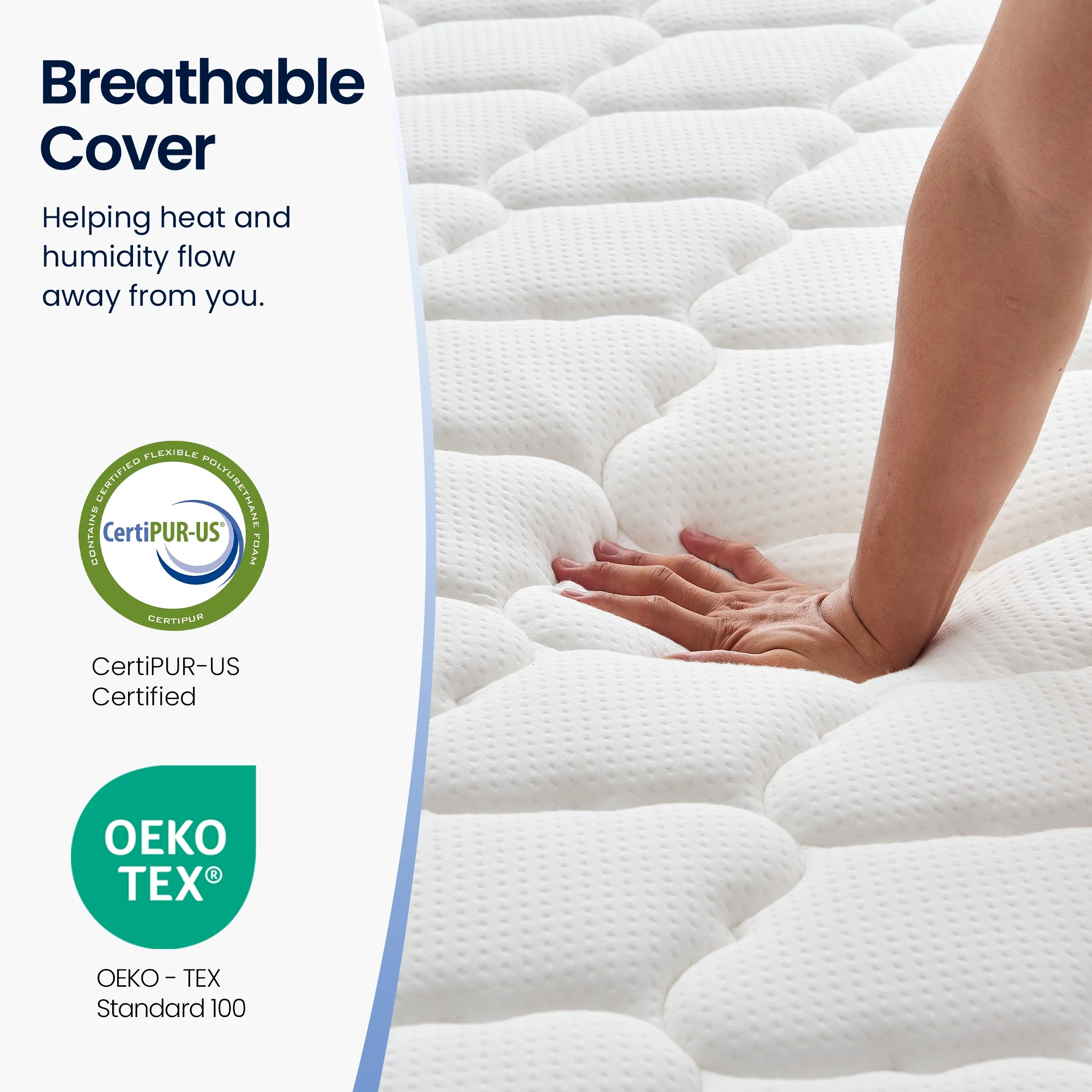 OnBeam 10" King Mattress, Medium Firm Memory Foam Mattress in a Box, Motion Isolation | Focalsweet Auth. - Image 2