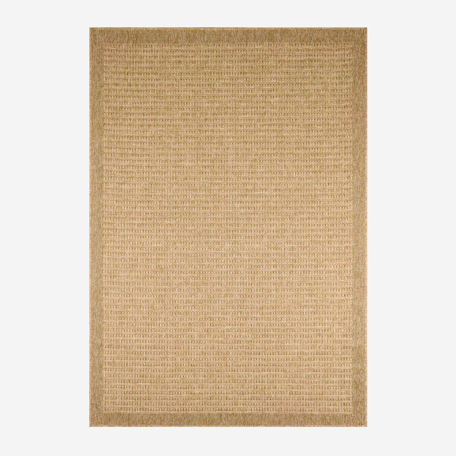 Finch - Alfombra interior/exterior efecto tela de yute beige