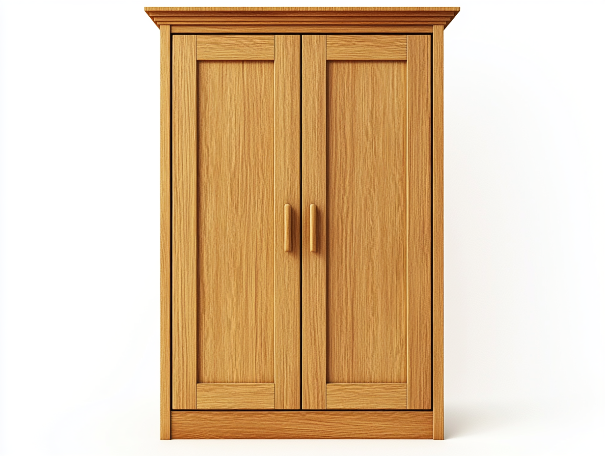 Armario de madera de 2 puertas con diseño minimalista