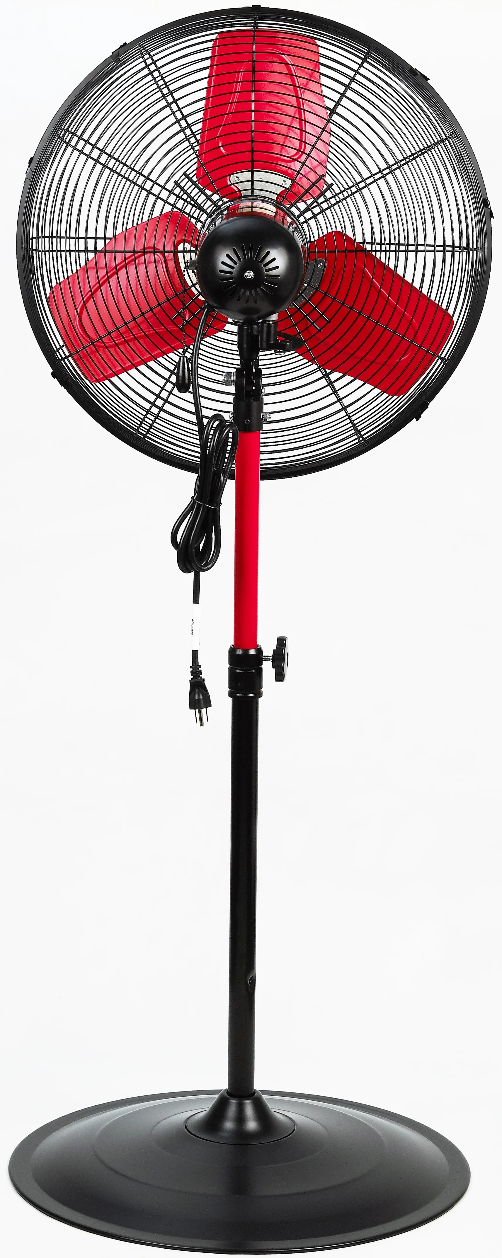 Hyper Tough 20" 3-Speed Commercial & Industrial High Velocity Oscillating Red & Black Pedestal Fan - Image 4