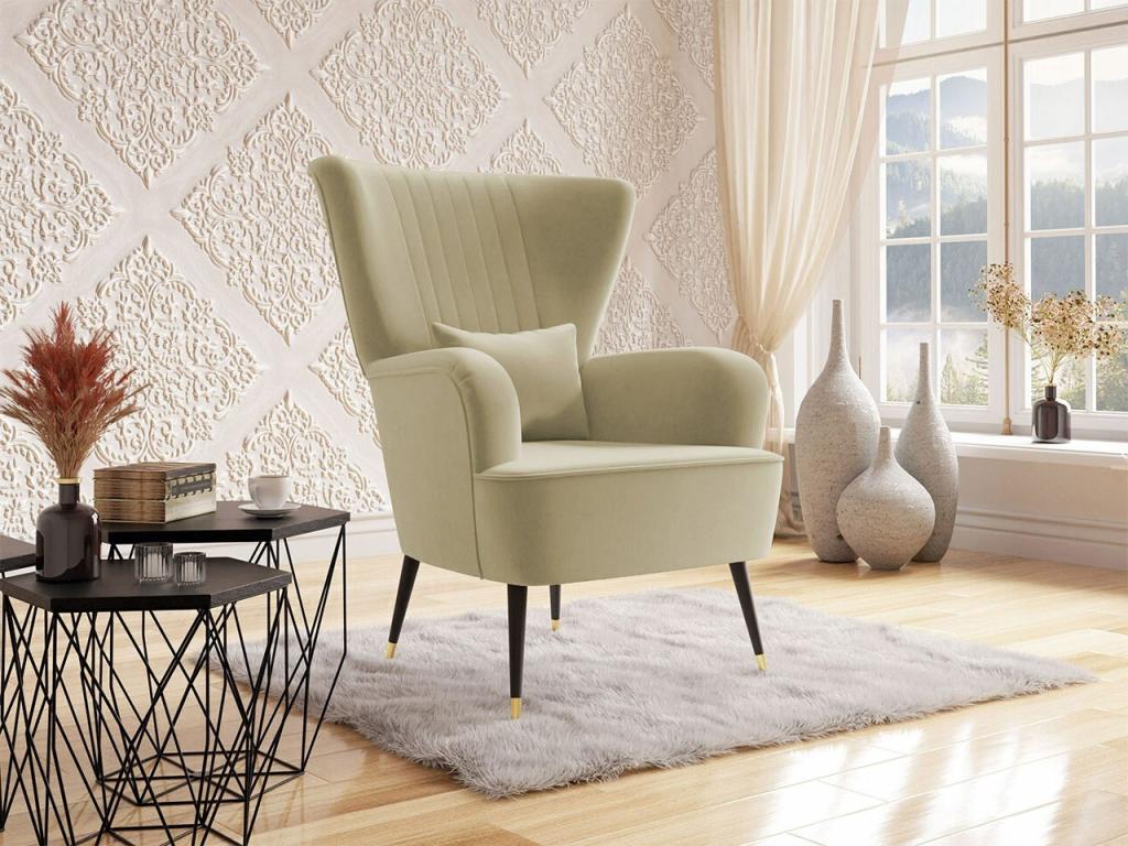 Sillón Confortzx 111 - De color marrón claro - 103x82x85cm - Tapiz - Patas Metal