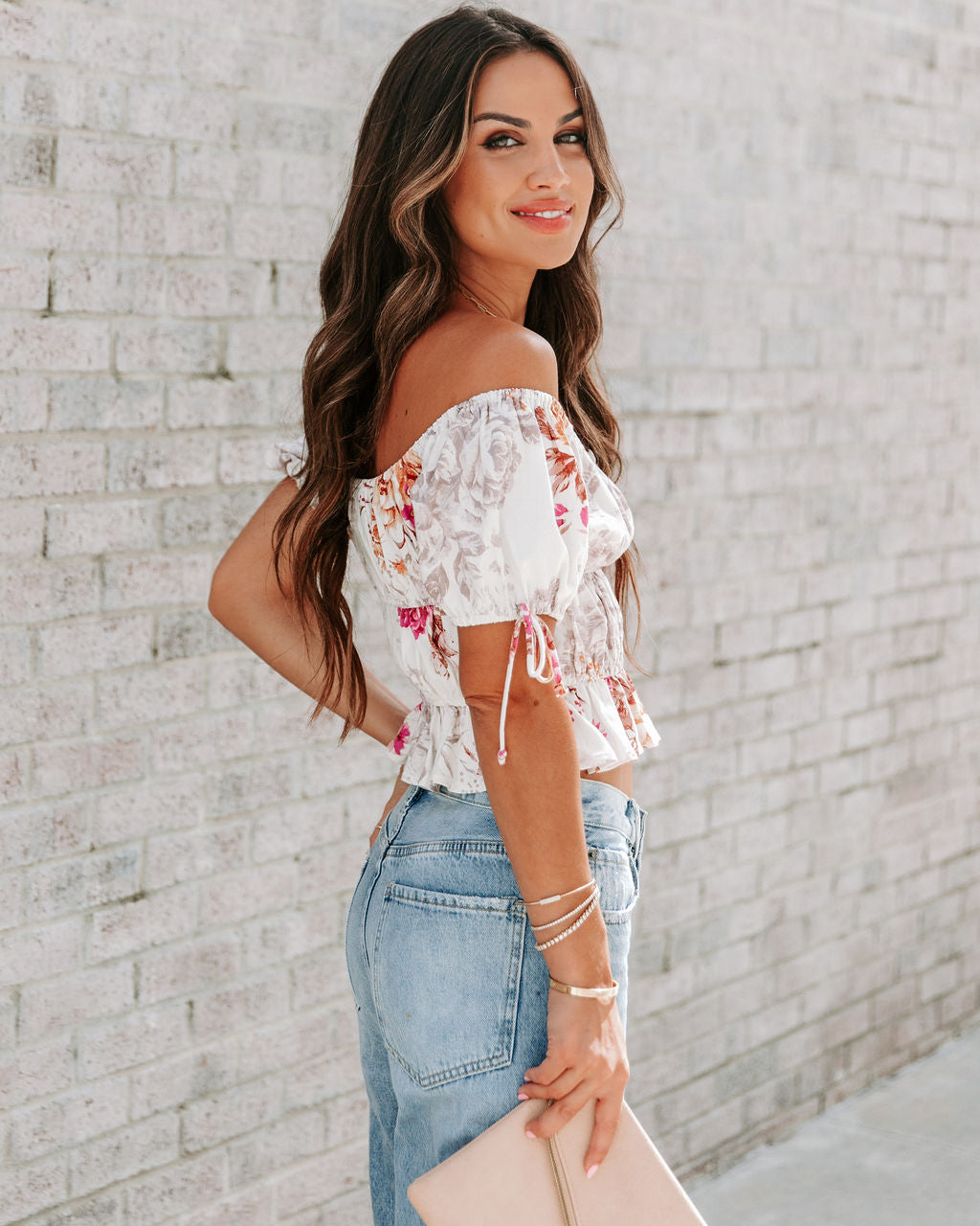 Providencia Floral Puff Sleeve Crop Top - FINAL SALE - Se7enfashion