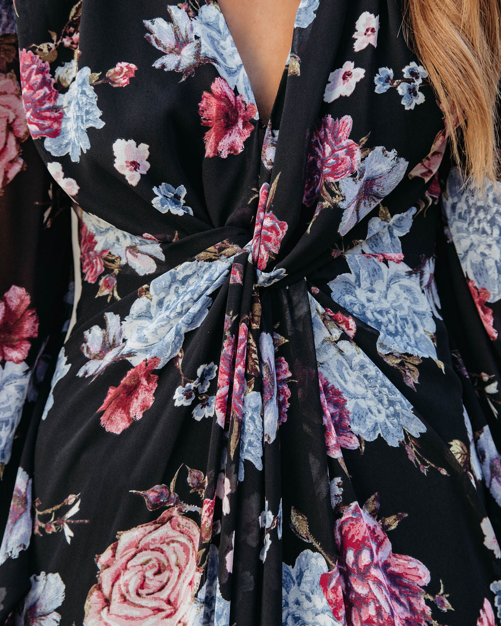 Holley Floral Twist Front Maxi Dress - Se7enfashion