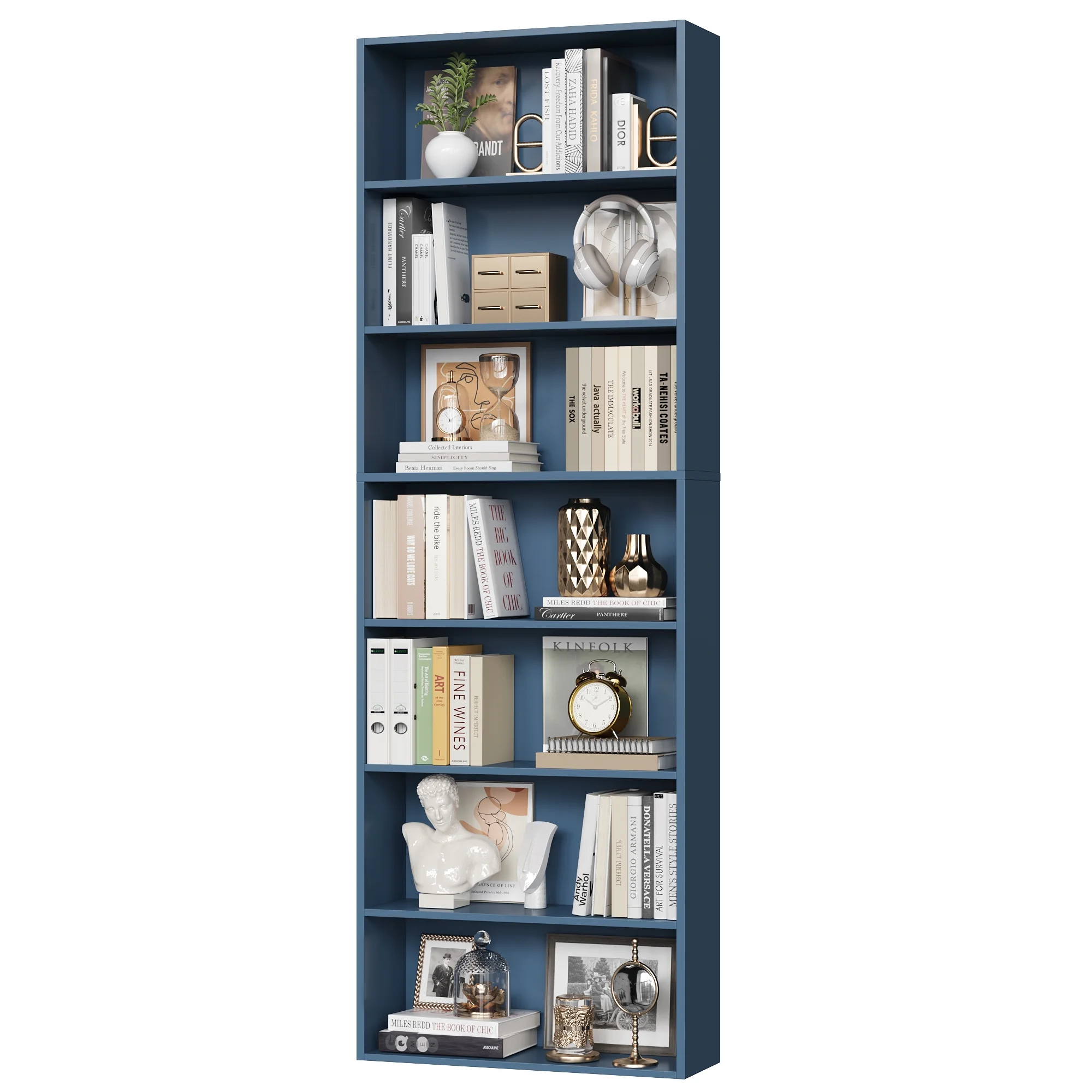 Homfa 82" Tall Bookcases, Freestanding Display Storage Shelves, 7-Tier Open Bookshelf for Home Office Living Room Bedroom, White - Image 36